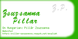 zsuzsanna pillar business card